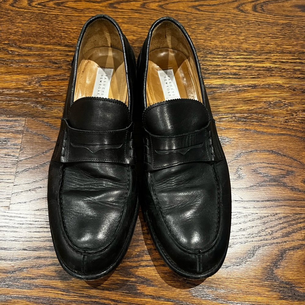 Barneys New York Men's Black Penny Leather Loafers